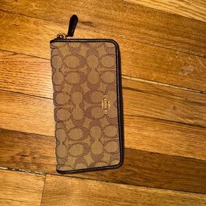 Coach Brown Zip-Around Wallet
